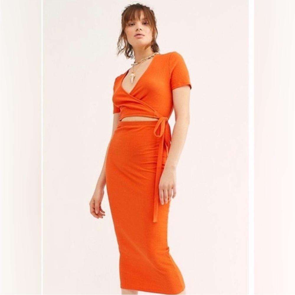 Free People Wrap Midi Skirt Set
